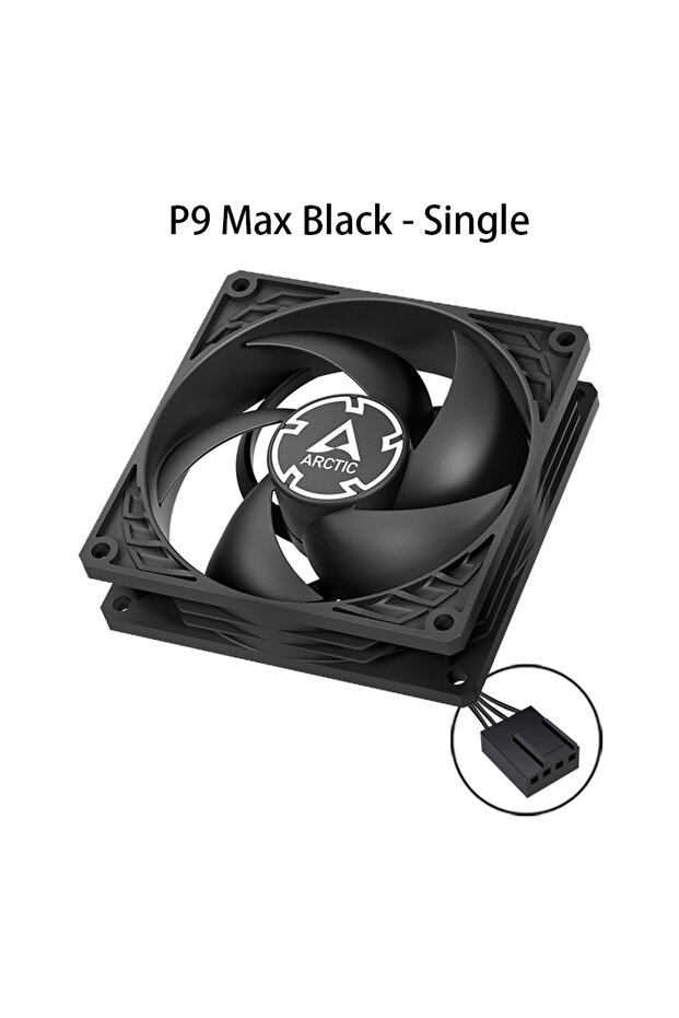 NO RGB black P9 Max Black ARCTIC P9 Max Black Fan, High-Performance 92 mm PWM case Fan, 450-4300 RPM
