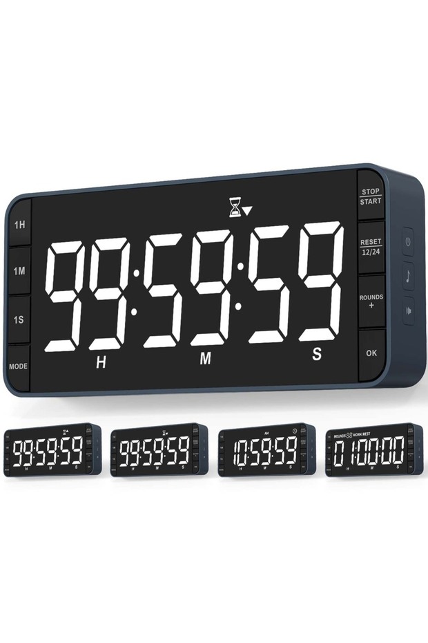 مؤقت مغناطيسي قابل لإعادة الشحن 6230BL بشاشة LED كبيرة 7.8 بوصة، مزود بخاصية العد التنازلي/التصاعدي، قابل لتعديل مستوى الصوت، مناسب للمجموعات - 1