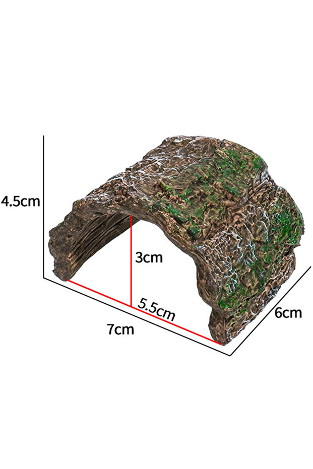 S Bark Lizard Hideaway Reptile Hideout Resin Aquarium Decorations for Frogs Gecko Spider Reptile Br.