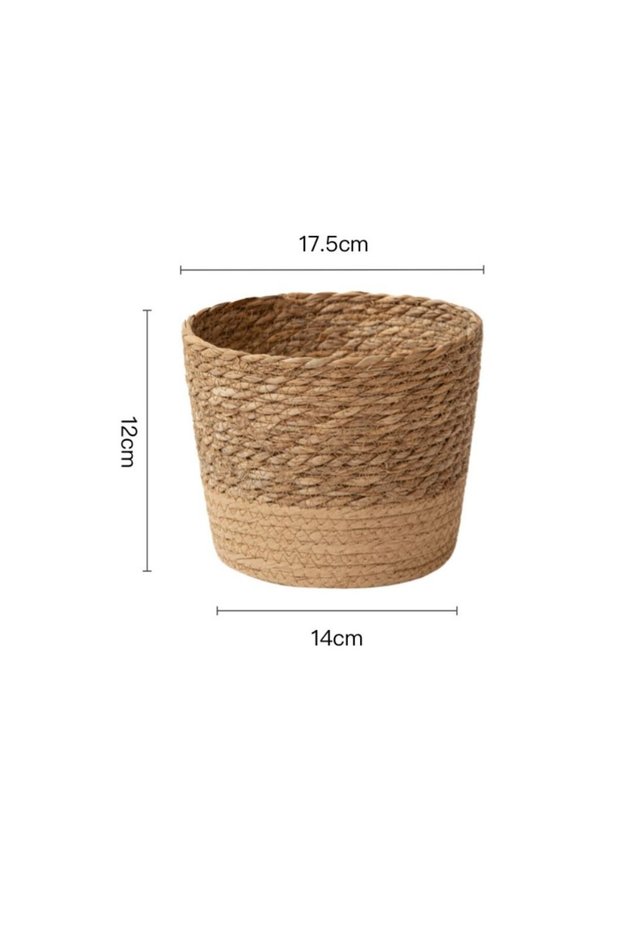 Medium Natural Handmade Straw Weaving Wicker Basket Rattan Straw Flower Plant Pot Round Flowerpot St