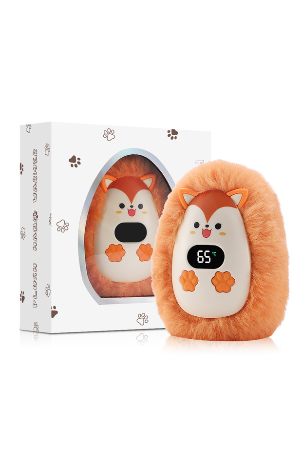 1200mah Shiba Inu Cartoon Plush Hand Warmer Mini Portable Electric Heater Digital Display For Indoor