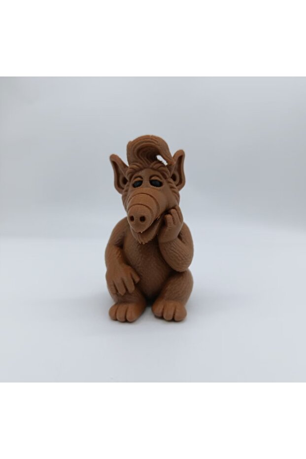 Brown 3D Printing of Alf's Melancholy Thinking Alien Statue, Alf TV Comedy Character Dolls, Fan Nost