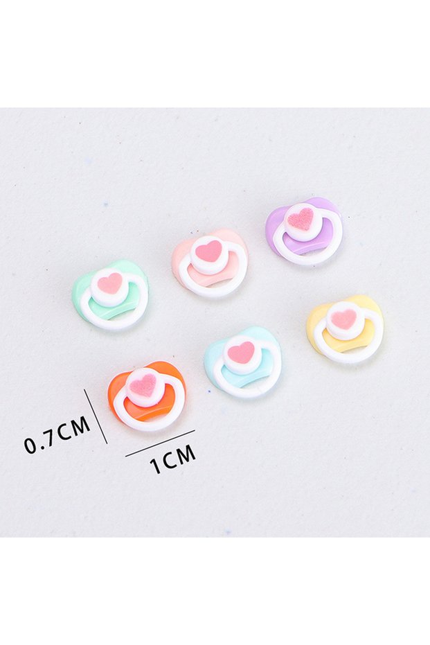 Multicolor 5 Pieces Cute Mini Doll Pacifier Plastic Model Home Furnishing Decoration Cute Mini Dummy
