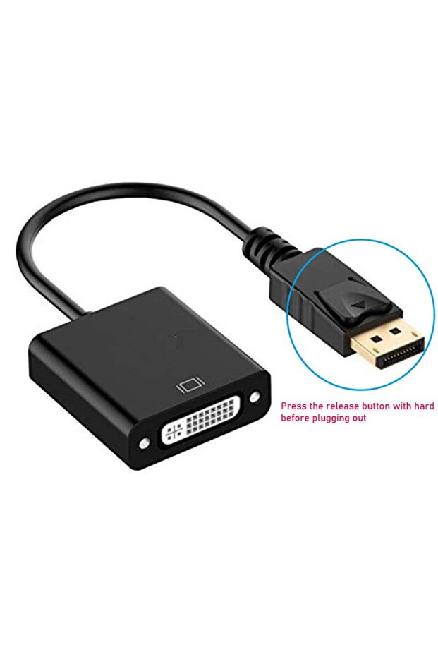 Black with latch DisplayPort to DVI Cable Adapter Display-Port DP to DVI Video Adapter Converter Cab
