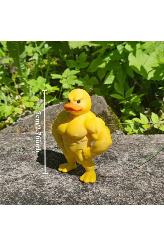 1pc Muscle Duck Statue -3D Desktop Decor,Cute Bookshelf Whimsical Figurine,Multifunctional Indoor/Ou