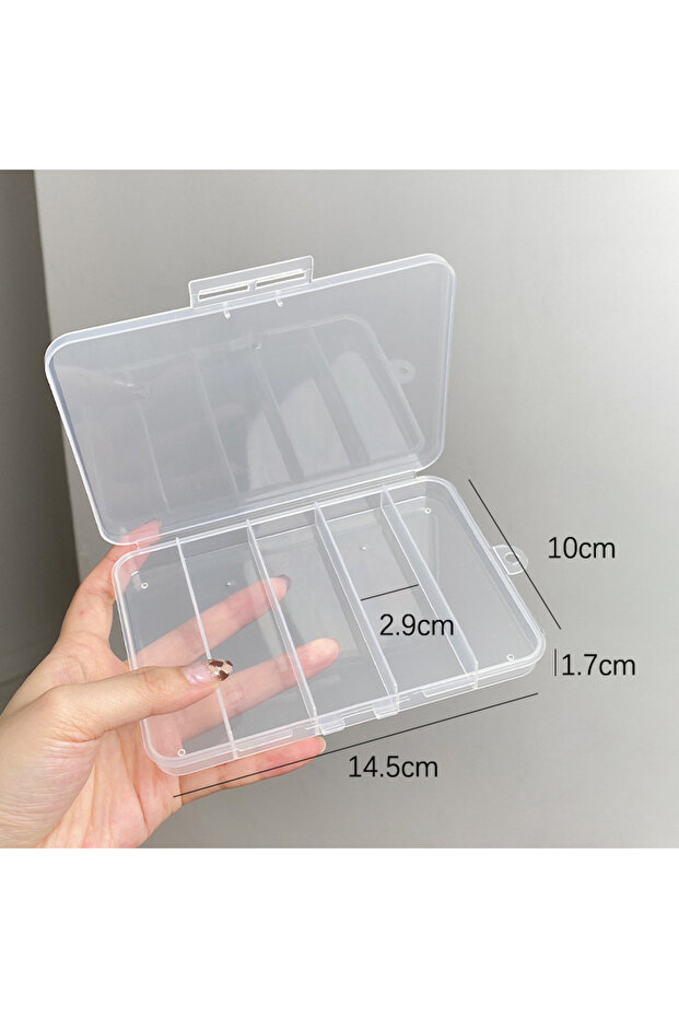 A3 5/6 Grid Compartment Storage Box Transparent Square Earrings Case Jewelry Finding Accessories Pac