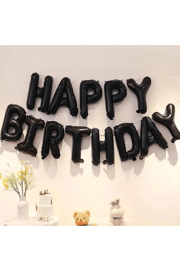 16INCH black Black Latex Aluminum Foil Happy Birthday Balloons Set Baby Shower Globos For Boys Girls