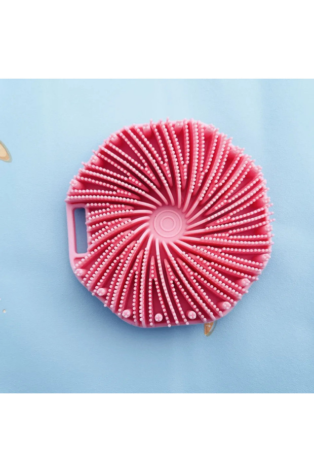czsq-1pc-pink 1PC Polygonal Silicone Bath Brush Deep Exfoliation and Rubbing Massage Brush Silicone