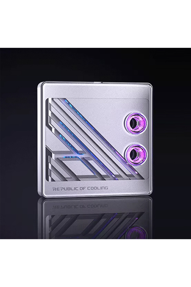 Silver BOOO ROC-L Split Copper CPU Water Block 0.08mm Waterway, Metal Curved Tempered Glass For AMD