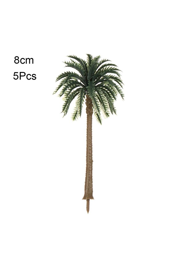 8cm 5Pcs Plastic Coconut Palm Tree Miniature Plant Pots Bonsai Craft Micro Landscape DIY Decor Scen