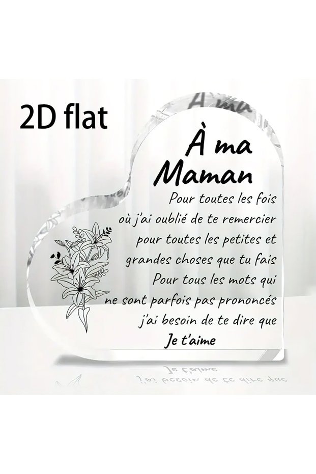 Q897 2D Flat 1pc Decorative Plaque & Statues Mother'S Day Decorati Indoor, French 'À Ma Maman Je T'a