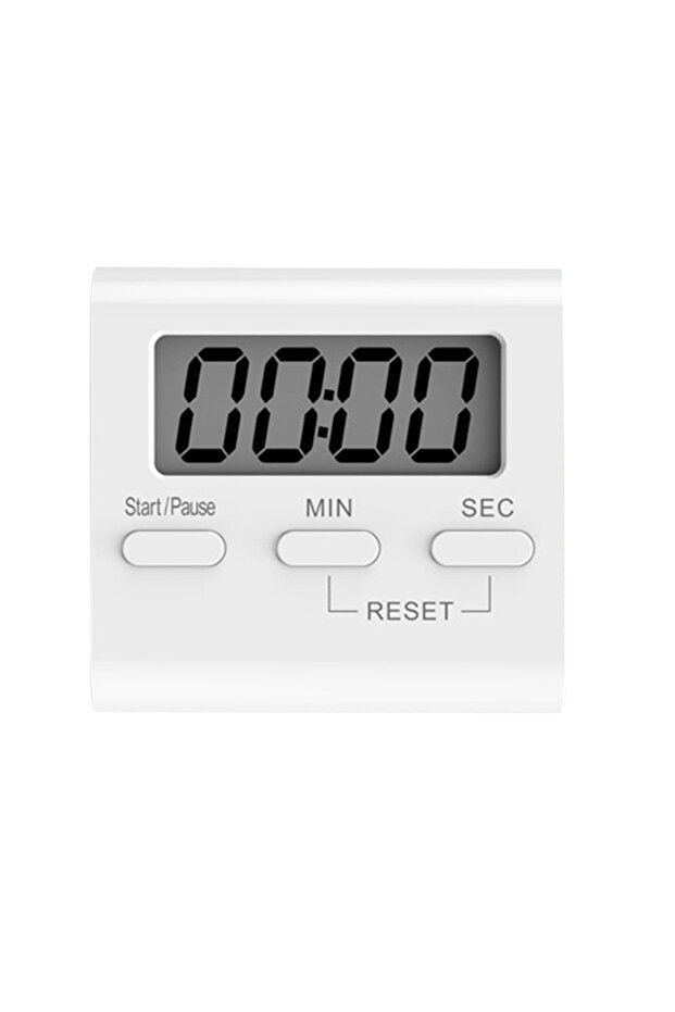 مؤقت مطبخ رقمي أبيض، مؤقت طهي، شاشة LCD رقمية، مؤقت عد تنازلي يدوي، طقم أدوات ميكانيكي رقمي - 1