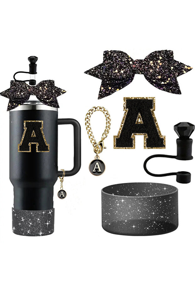 A 5pcs Accessories Set for Stanley 30oz 40oz Tumbler Cup Including 10mm Diamond Straw Cover Topper .