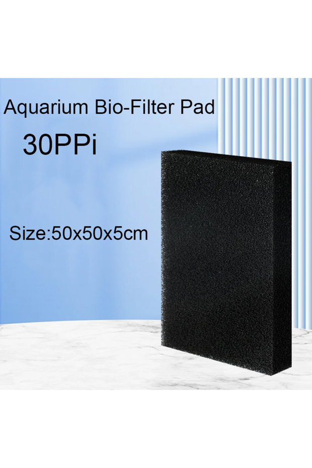 50x50x5cm 30 PPI Aquarium Filter Sponge Biochemical Cotton Black Fish Tank Pond Bio Foam Media Water