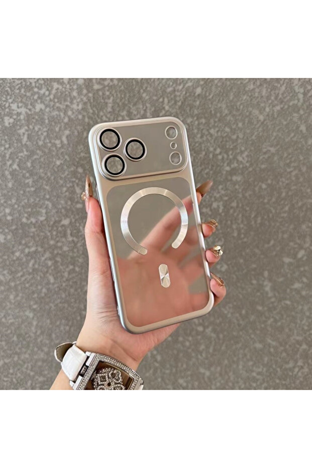 غلاف هاتف غير لامع وشفاف باللون الفضي لهاتف iPhone 17 Pro، متوافق مع MagSafe، متوافق مع iPhone 17 Air و16 و15 Pro Max Plus