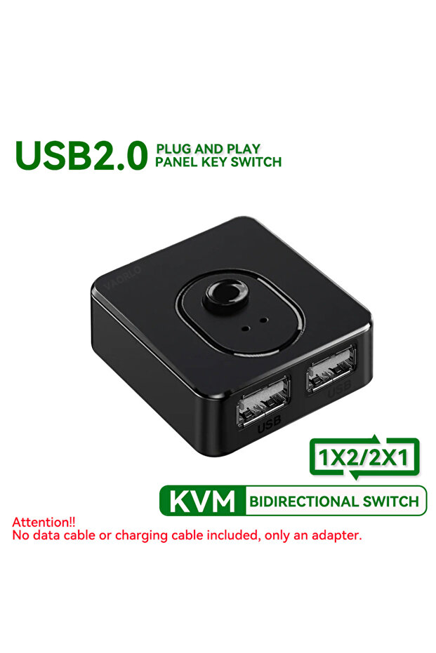 مفتاح KVM USB 2.0 بدون كابل بيانات، مفتاح USB 3.0 KVM، موزع USB ثنائي الاتجاه 1x2/2x1، محول USB 2.0، موسع USB 3.0