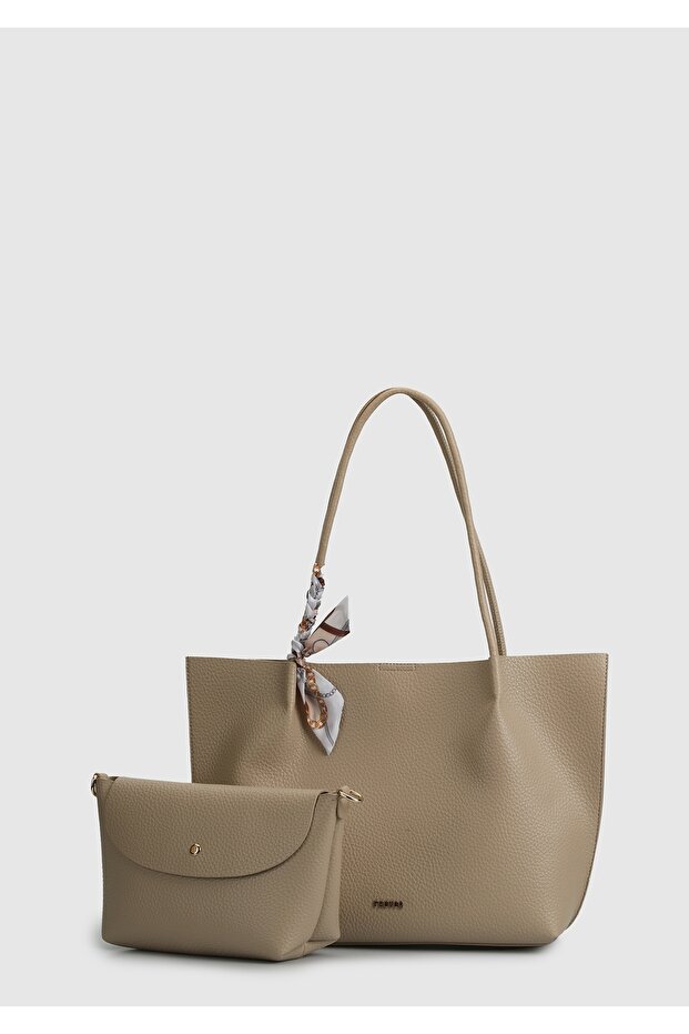 Geantă de umăr de damă bronz - 4