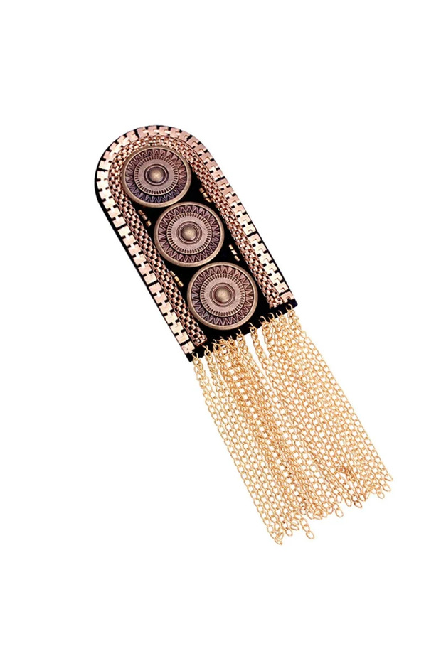 Golden New Fashion Handmade Shoulder Jewelry Tassel Rhinestones Epaulettes Clothing Accessories Broh