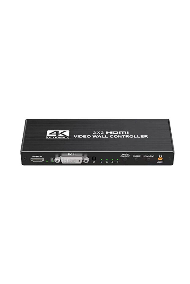 وحدة تحكم في جدار الفيديو HDMI مع قابس أوروبي أسود، معالج جدار الفيديو HDMI DVI بدقة 1080P، 2x2، 1x2، 1x4، 1x3، 2x