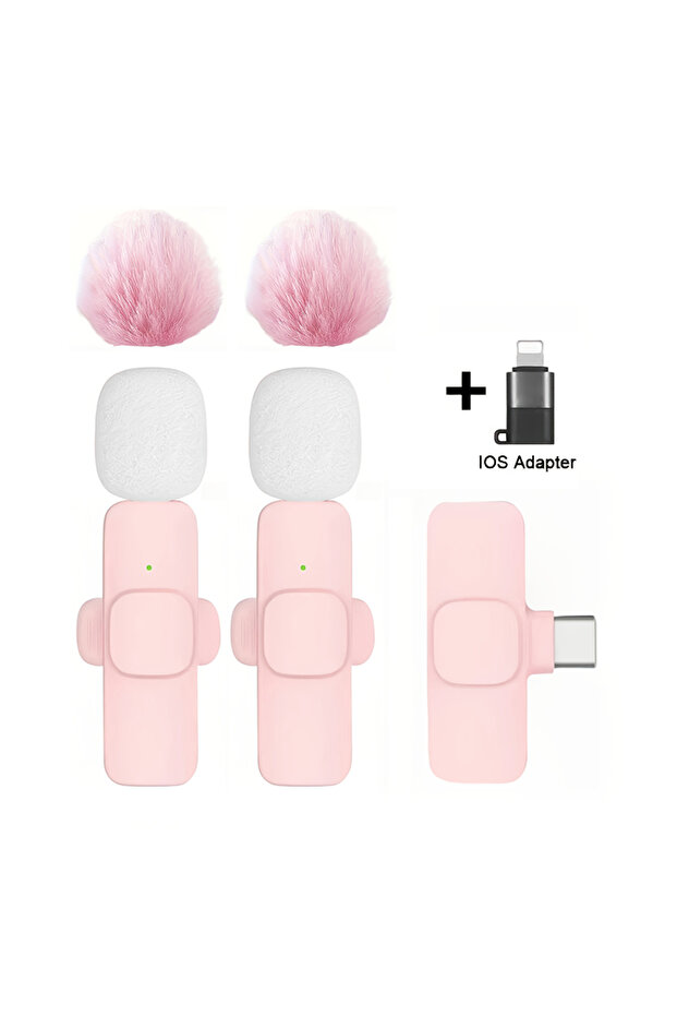 ميكروفون لاسلكي C-IOS 2Mic-PK1 مع USB-C لأجهزة أندرويد وآيفون وآيباد للبث المباشر والفيديو