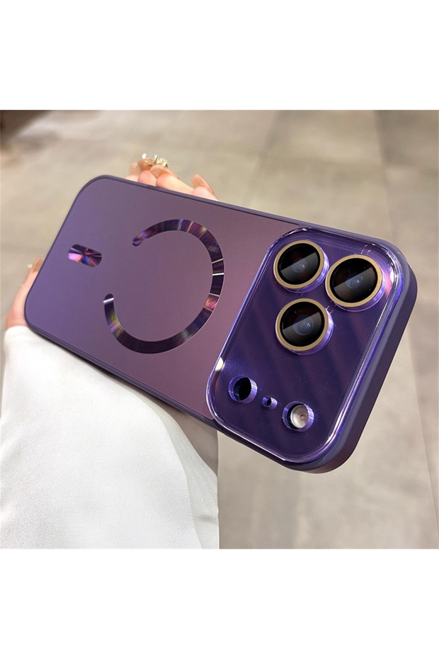 iPhone17 Pro Max Purple Laser Large Window Camera Matte Glass Protect For Magsafe Case For iPhone 17