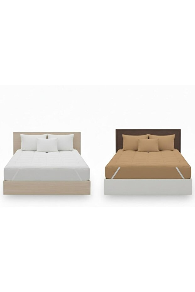 DORMICO Microfiber Mattress Topper Pack of 2 | 5cm Thick Mattress Topper (150x200) | Plain 90 GSM Lu