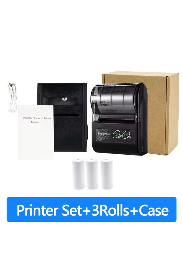 Printer 3Rolls Case GOOJPRT 58MM Mini Thermal Label Printer Receipt Printer Ticket Bill IOS Android