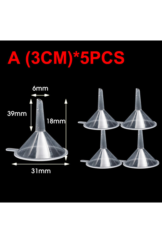 A-5PCS Mini Funnel Transparent Plastic Funnels Small Mouth Liquid Kitchen Oil Funnel for Perfume Lot