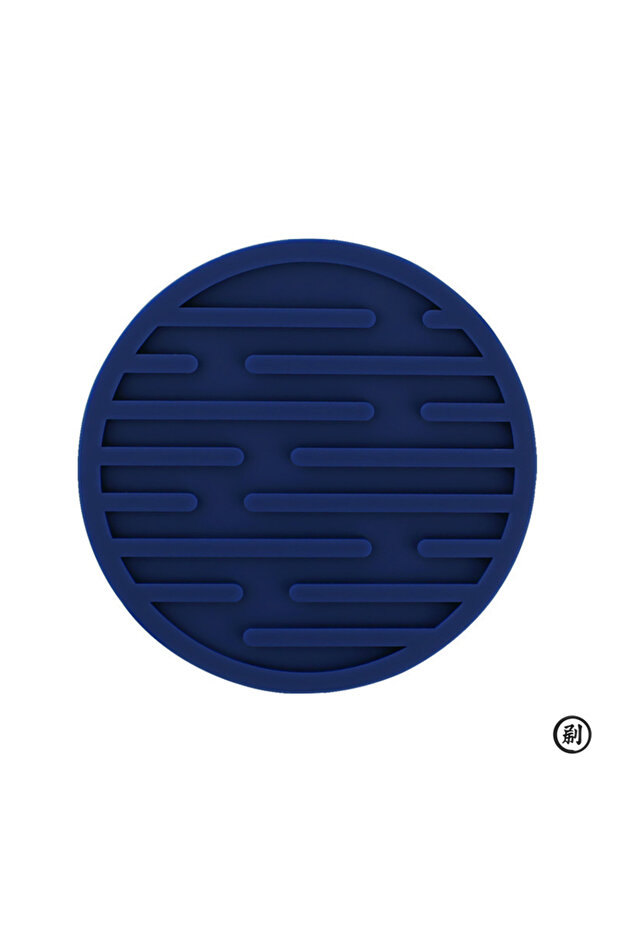 Dark blue 10cm Silicone Coasters Round Heat Resistant Tea Cup Mat Table Mat Drink Coffee Mug Glass