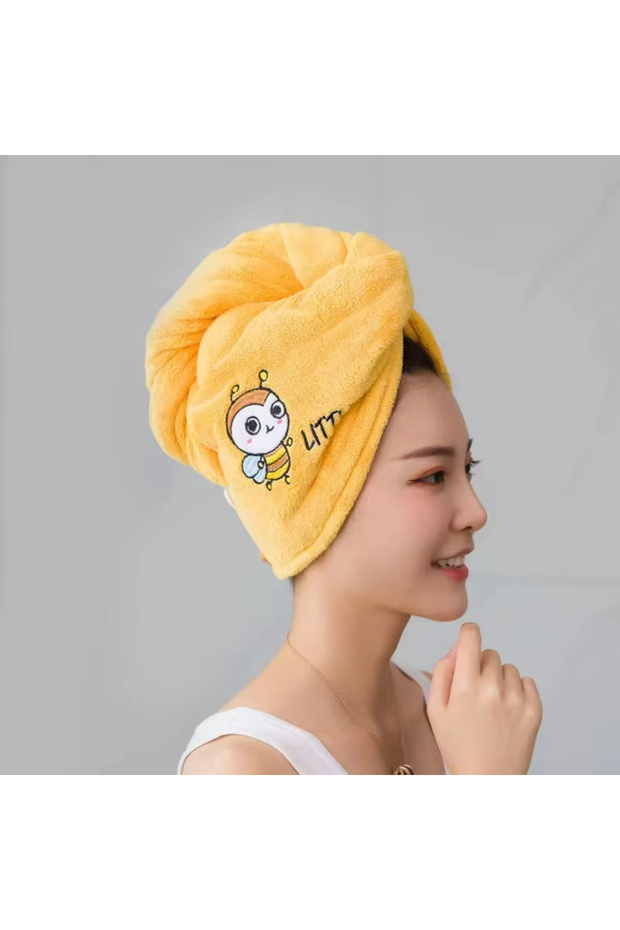 AE103 Dry Hair Towel Embroidered Coral Velvet Ladies Microfiber Soft Shower Cap Head Wrap Absorbent