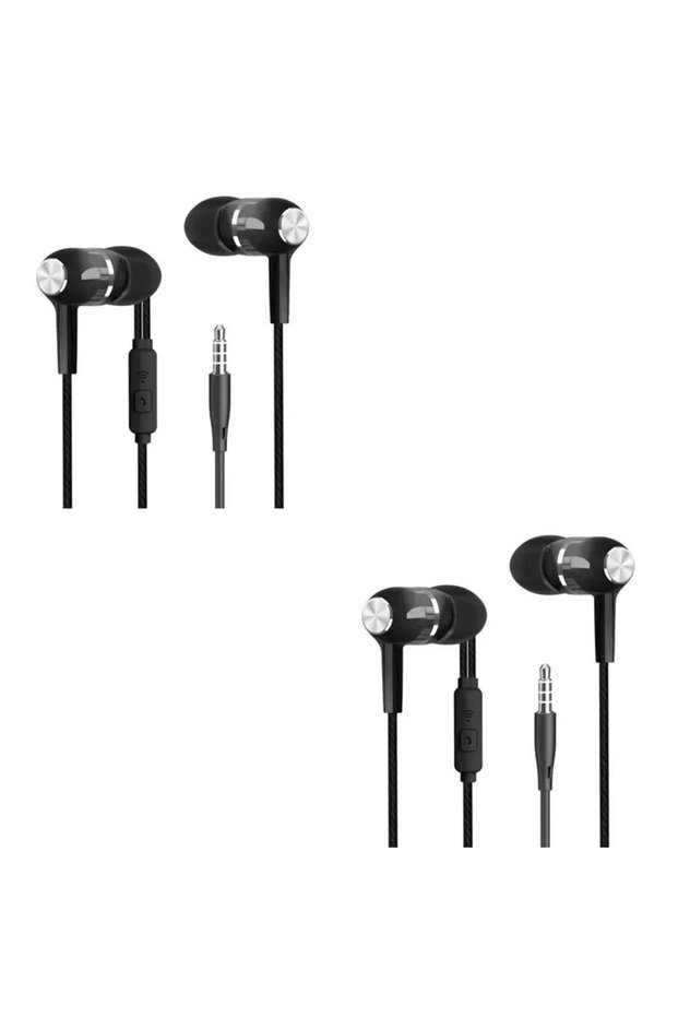 black 2pcs 1/2/3/4pcs Universal 3.5mm Wired Headphones Sport Earbuds with Bass Phone Earphones Stere