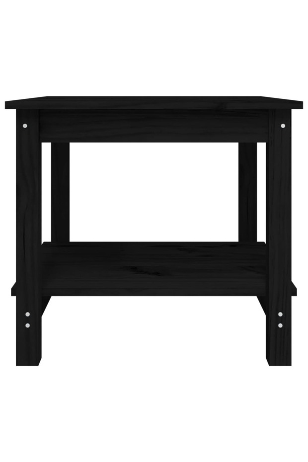 Coffee table, black, 50x50x45 cm, solid pine wood - 5