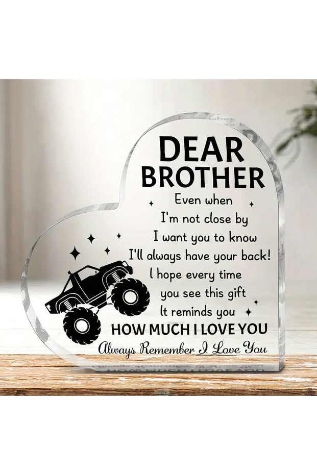 Q805 Cherished Brother Acrylic Keepsake - Perfect Gift from Sister for Birthdays, Father's Day, Vale