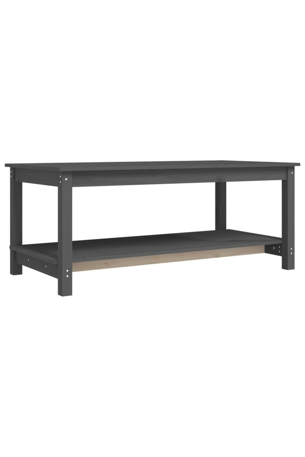 Coffee table, gray, 110x55x45 cm, solid pine wood - 2