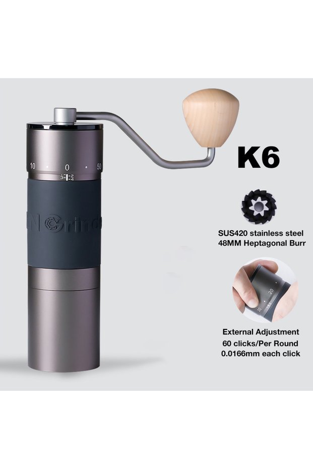 K6 Kingrinder / K4 / K6 Manual Coffee Grinder Portable Hand Mill 48mm SUS420 Stainless Steel Burr G