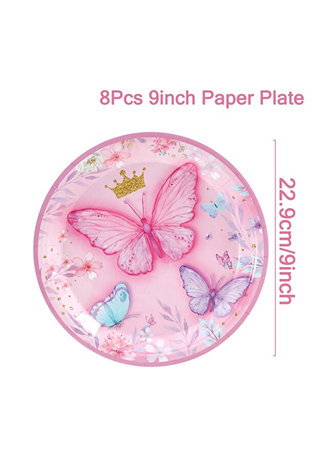 style 2 Pink Butterfly Disposable Tableware Napkin Butterfly Birthday Party Decor Girl Baby Shower B