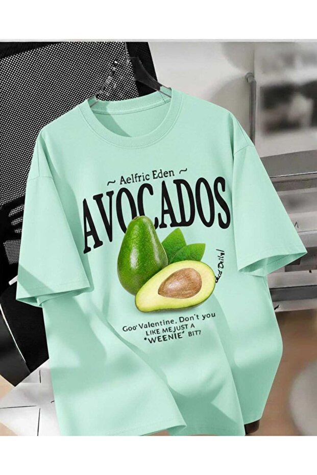 Unisex Men'S/Women's Awacado Custom Printed Oversize Cotton T-Shirt