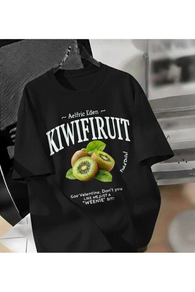 Unisex Men/Women Ki̇wi̇ Custom Printed Oversize Cotton T-Shirt