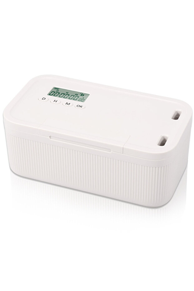 مؤقت أبيض، صناديق تخزين إلكترونية، حاويات قابلة للتحويل، هواتف متعددة الوظائف، سجائر، أغراض شخصية - 1