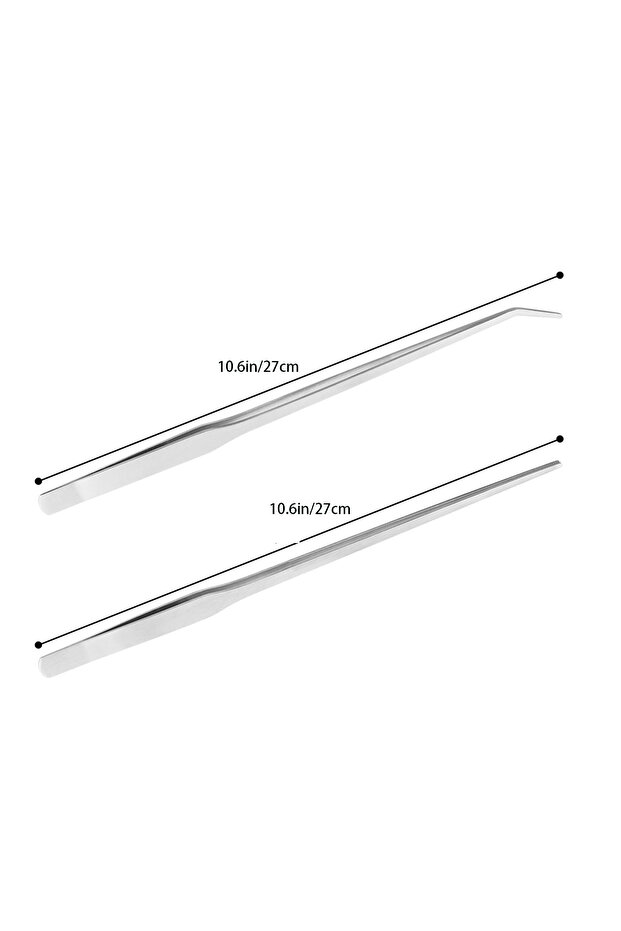 2pcs 2PCS Long Aquarium Tweezers - 10.6" Straight and Curved Tweezers, Stainless Steel Reptile Feedi
