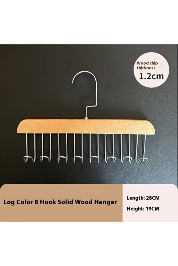 B 1pc Solid Wood Clothes Drying Rack 8 Hooks Multi Purpose Clothes And Pants Hooks Portable Home Ap.