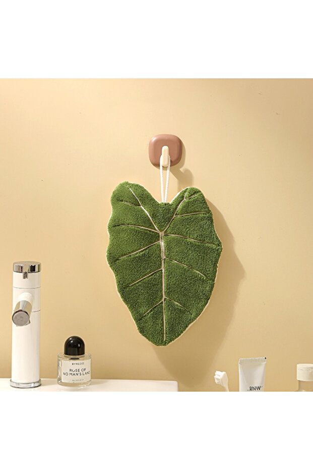 01 Soft Double-layer Leaf Style Hand Towel Thickened Absorbent Hanging Hand Cloth Speed Dry Handkerc