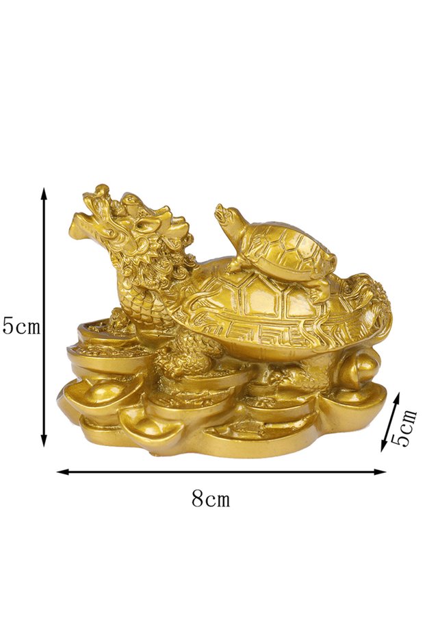 JETTING 1 Hot Sale 1Pc Gold Feng Shui Dragon Turtle Tortoise Statue Figurine Coin Money Wealth Luck