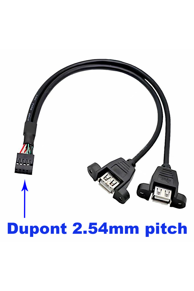 0.3m Dupont 2.54mm 9PIN to USB Cable 9Pin 2.54mm 2.0mm to Dual USB2.0 A Female Plug Converter with S