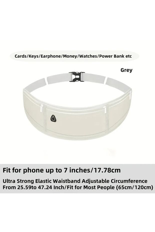 Gray Running Bag Waist Bag Belt Sports Fanny Pack Mobile Phone Bags Gym Running Smart Phone Jogging