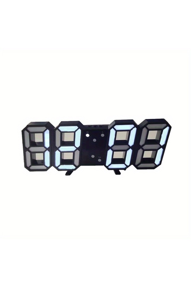 Black frame white Wall Clock Digital Alarm Modern Kitchen Electronic Smart 3D USB Power Supply LED T