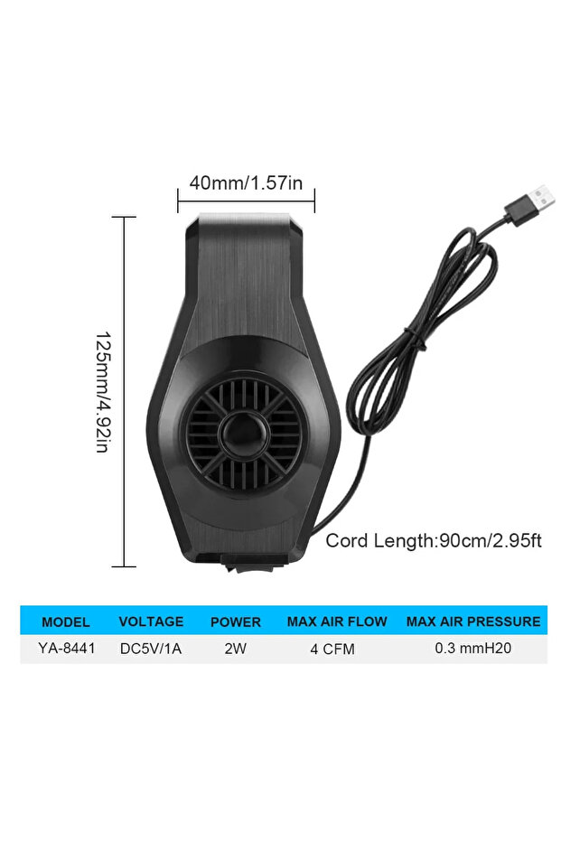 2W-USB Plug USB Aquarium Cooling Fan with Speed Control, Mini Powerful Waterproof Quiet for Fish Tan