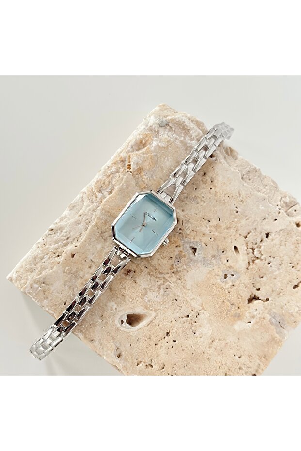 ساعة أنجولير الفضية باللون الأزرق - 1