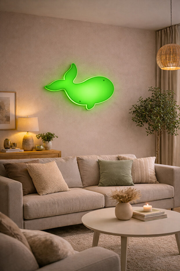 مصباح حائط LED على شكل حوت 32x16x5 سم