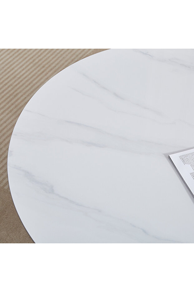 Elvis Sintered Stone Round End Table - 4